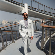 Marion 2 Piece Patterned Light Gray Suit