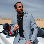 Marion 2 Piece Striped Light Blue Suit