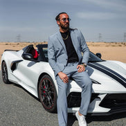 Marion 2 Piece Striped Light Blue Suit