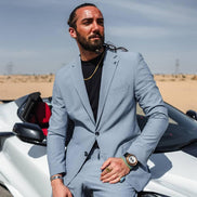 Marion 2 Piece Striped Light Blue Suit