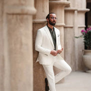 Marion Slim Fit 2 Piece White Suit