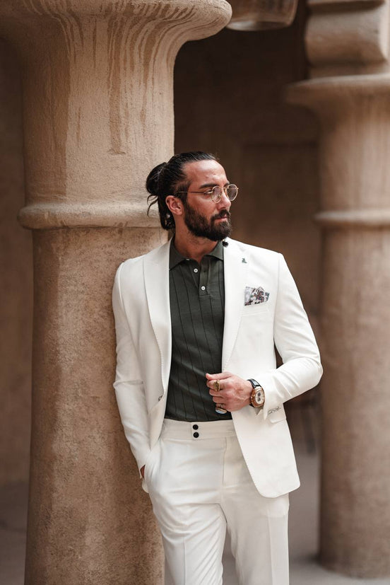 2 Piece White Suit