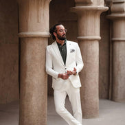 Marion Slim Fit 2 Piece White Suit