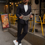 Marion 2 Piece Metal Buckle Black Suit