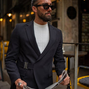 Marion 2 Piece Metal Buckle Black Suit