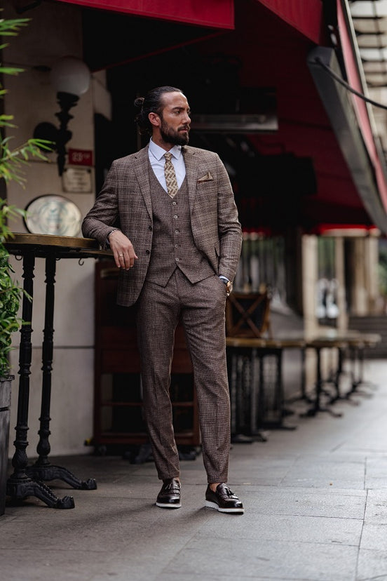 Brown Plaid Suit
