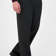 Men's Pleated Drawstring Trousers Charcoal