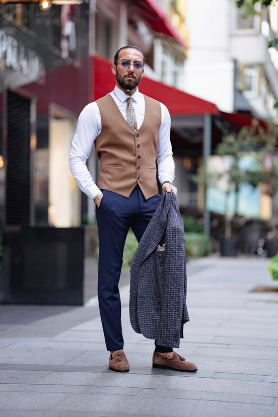 Navy Blue Combined Suit