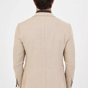Men's Beige Wool Textured Blazer