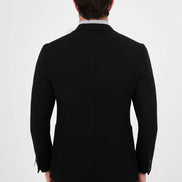 Men's Black Wool Textured Blazer