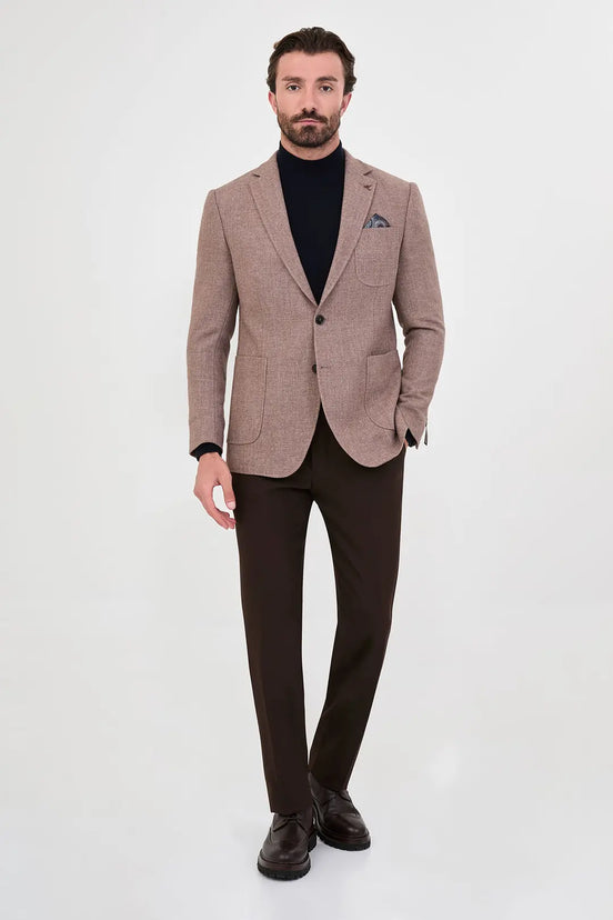 Men's Camel Wool Blazer