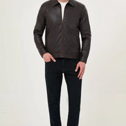 Men's Dark Brown Leather Jacket