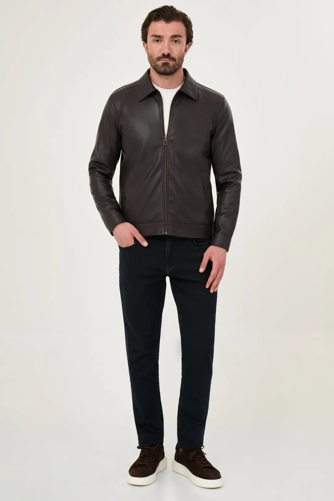 Men's Dark Brown Leather Jacket