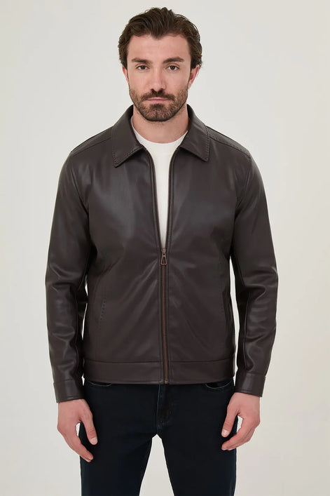 Men's Dark Brown Leather Jacket