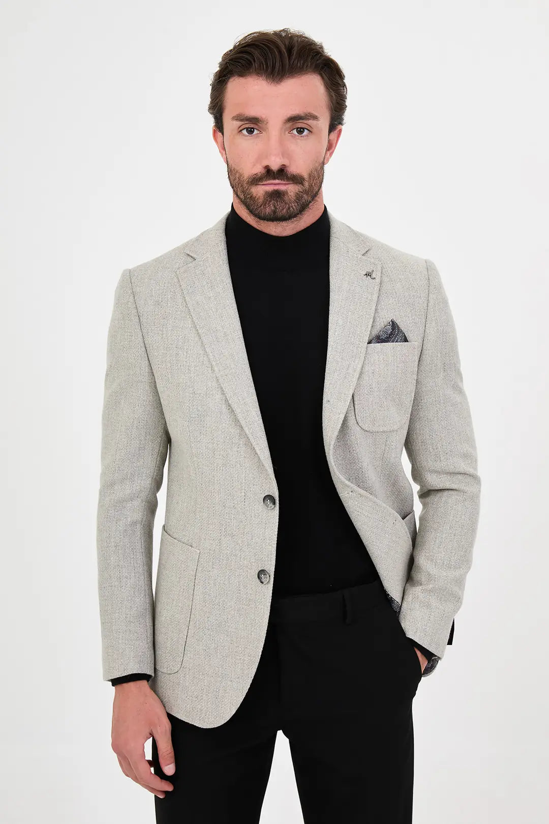 Men's Gray Wool Blazer