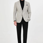 Men's Light Gray Wool Blazer