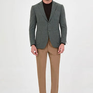 Men's Green Wool Textured Blazer