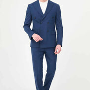 Men's Indigo Double-Breasted Slim Fit Suit