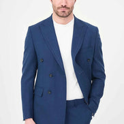 Men's Indigo Double-Breasted Slim Fit Suit