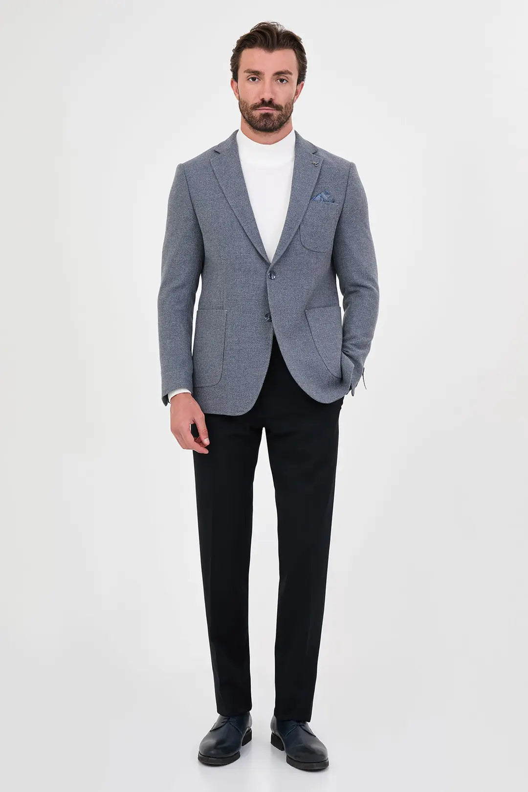 Men's Indigo Wool Blazer
