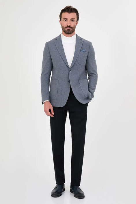 Men's Indigo Wool Blazer