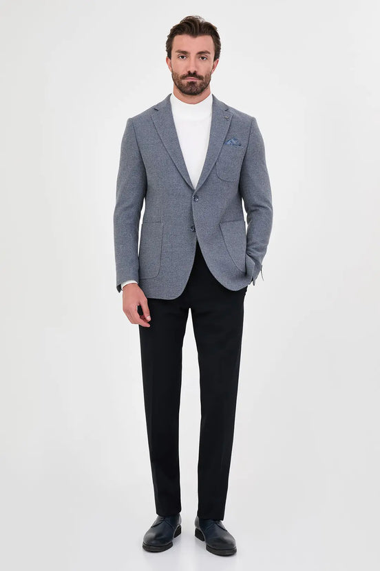 Men's Indigo Wool Blazer