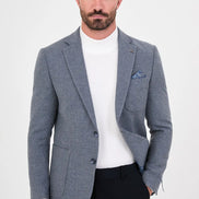 Men's Indigo Wool Textured Blazer