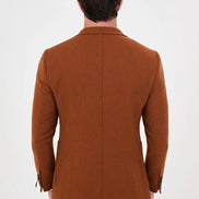 Men's Rust Wool Textured Blazer