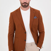 Men's Rust Wool Textured Blazer