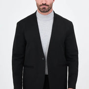 Men's Collarless Black Suit