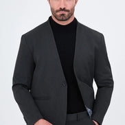 Men's Collarless Gray Suit