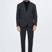 Men's Collarless Gray Suit