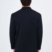 Men's Collarless Navy Blue Suit