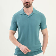 Marina Striped Mens Polo Shirt Light Green