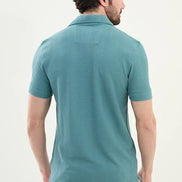 Marina Striped Mens Polo Shirt Light Green