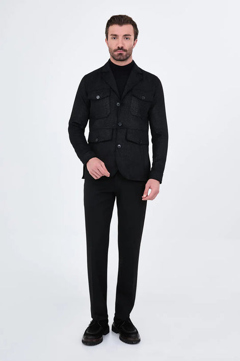 Men's Black Safari Jacket