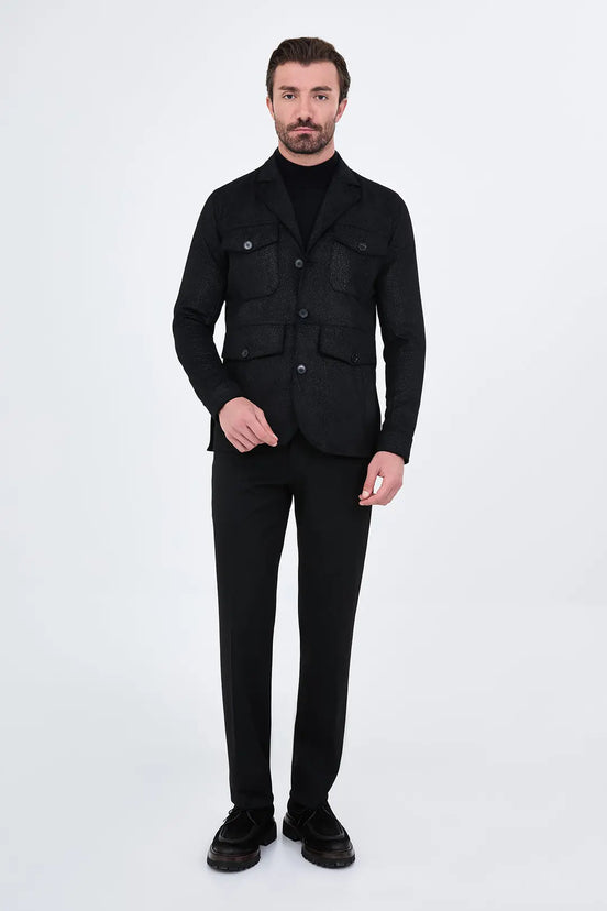 Men's Black Safari Jacket
