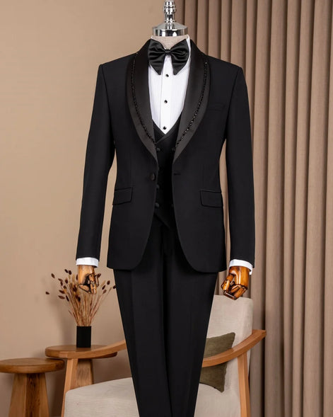 Men's Shawl Lapel Black Tuxedo