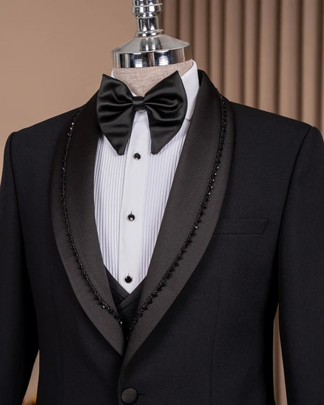 Men's Shawl Lapel Black Tuxedo