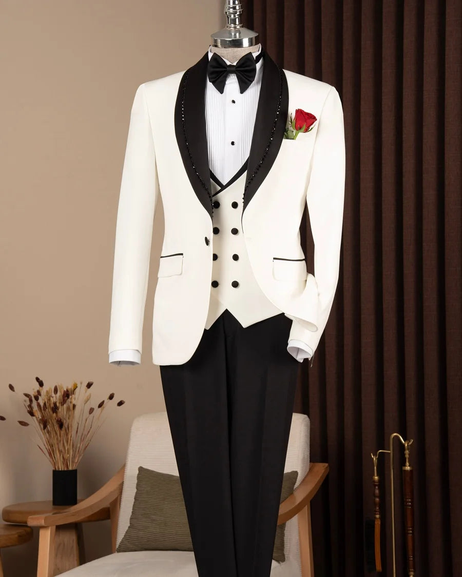 Men's Shawl Lapel White Tuxedo