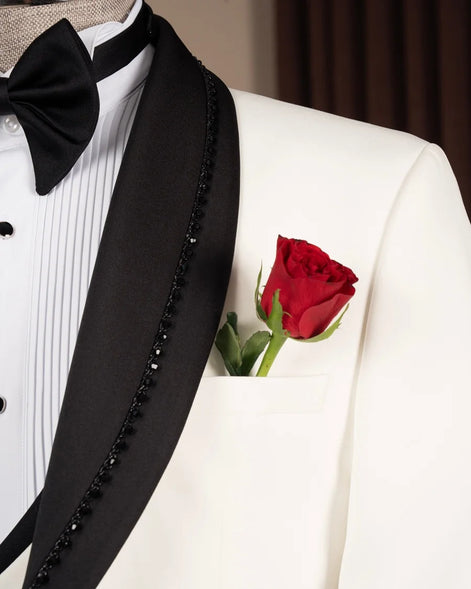 Men's Shawl Lapel White Tuxedo