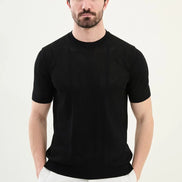 Mens Striped T Shirt Black