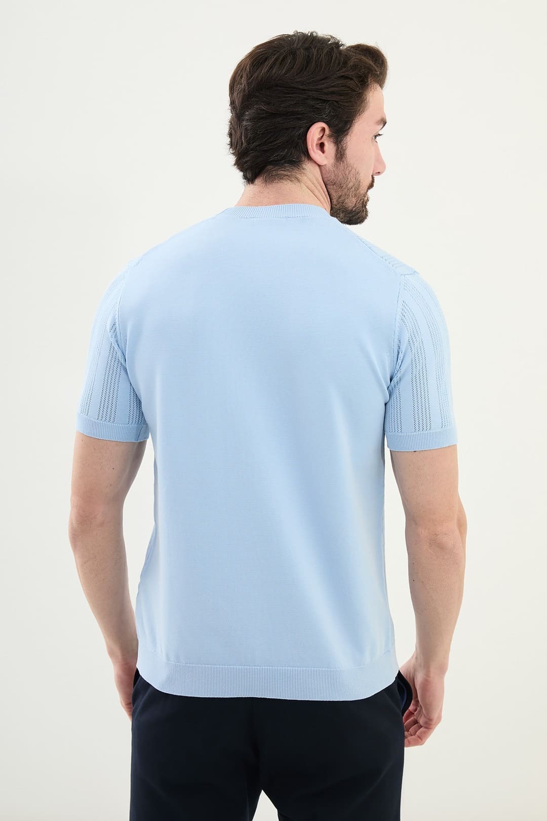 Mens Striped T Shirt Blue