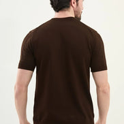 Mens Striped T Shirt Brown