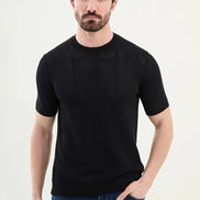 Mens Striped T Shirt Navy Blue