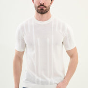 Mens Striped T Shirt Off White