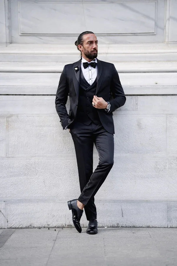 Sioux Slim Fit Shawl Lapel Black Tuxedo