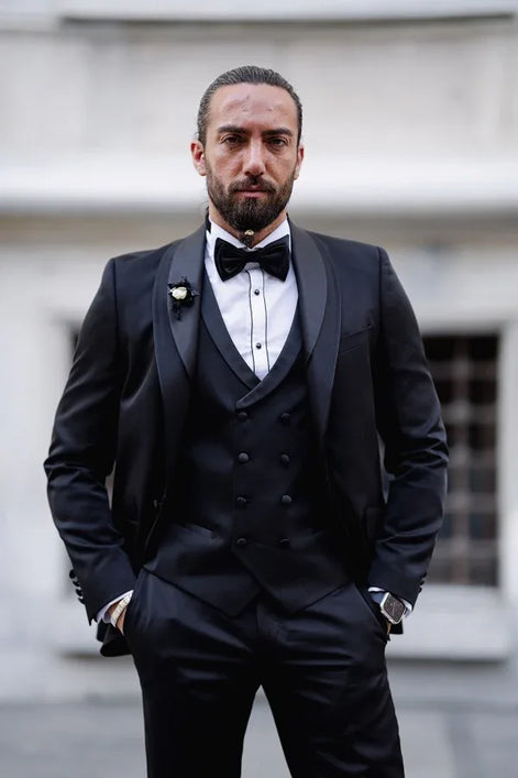 Sioux Slim Fit Shawl Lapel Black Tuxedo