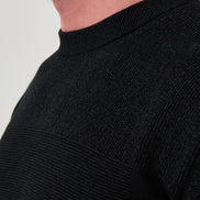 Men's Textured Crew Neck Sweater Black
