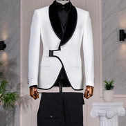 Men's White Buckle Tuxedo Suit